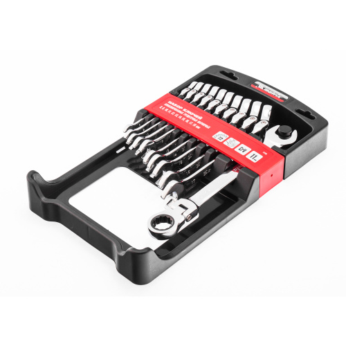 Набор ключей комбинированных, трещоточных шарнирных 11 шт. Matrix по ценам производителя в Воронеже с доставкой по всей России