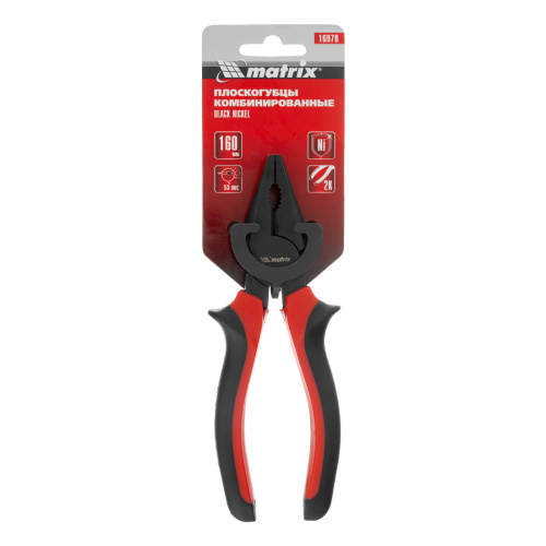Плоскогубцы комбинированные Black Nickel, 160 мм, двухкомпонентные рукоятки Matrix по ценам производителя в Воронеже с доставкой по всей России