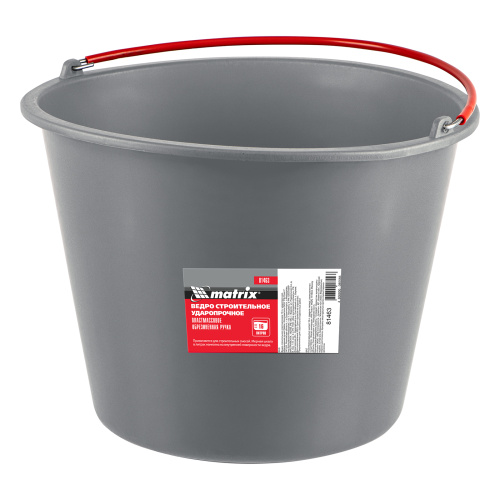 Ведро строительное пластмассовое 16 л, ударопрочное, обрезиненная ручка Matrix по ценам производителя в Воронеже с доставкой по всей России