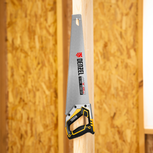 Ножовка по дереву, 450 мм, 11 TPI, зуб 3D, металлопластиковая рукоятка Denzel по ценам производителя в Воронеже с доставкой по всей России