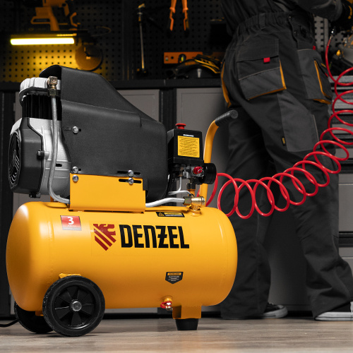 Компрессор воздушный DLC1300/24 безмасляный 1.3 кВт, 24 литра, 206 л/мин Denzel по ценам производителя в Воронеже с доставкой по всей России