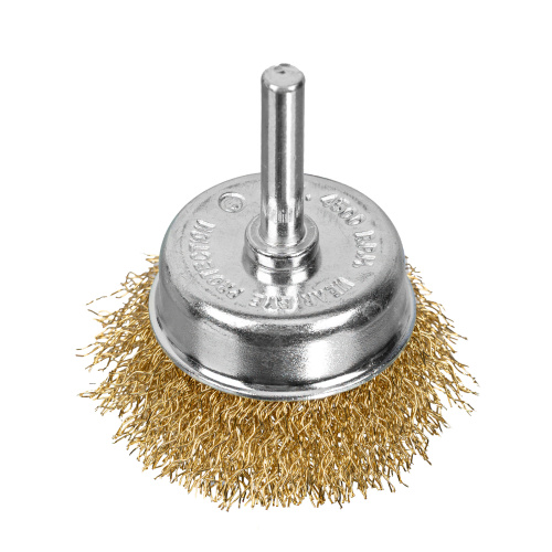 Щетка для дрели, 50 мм, "чашка" со шпилькой, латунированная витая проволока Matrix по ценам производителя в Воронеже с доставкой по всей России