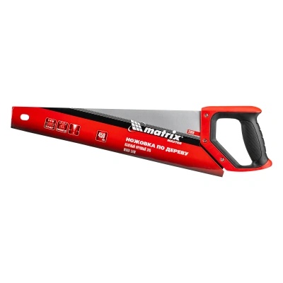 Ножовка по дереву, 450 мм, зуб 2D, каленый крупный зуб 5-6 TPI, двухкомпонентная рукоятка Matrix по ценам производителя в Воронеже с доставкой по всей России