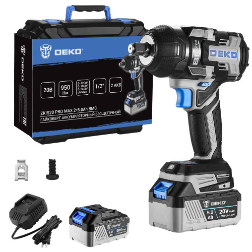 Гайковерт аккумуляторный бесщеточный DEKO ZKIS20 PRO MAX, 20В, 2*5.0Ач, 950 Нм, в кейсе по ценам производителя в Воронеже с доставкой по всей России