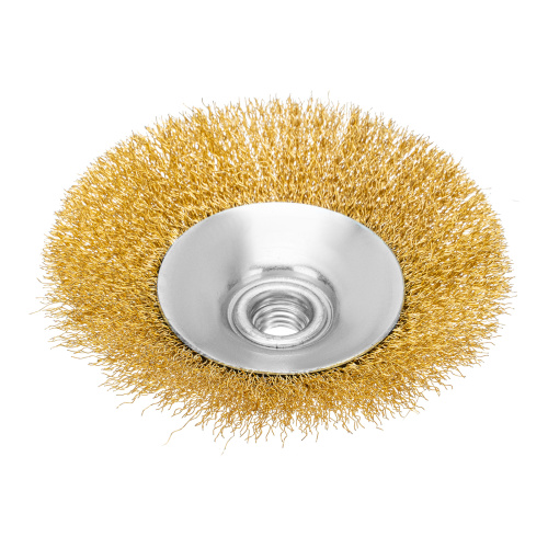 Щетка для УШМ, 125 мм, "Тарелка", витая нержавеющая проволока 0.3 мм, М14 Denzel по ценам производителя в Воронеже с доставкой по всей России