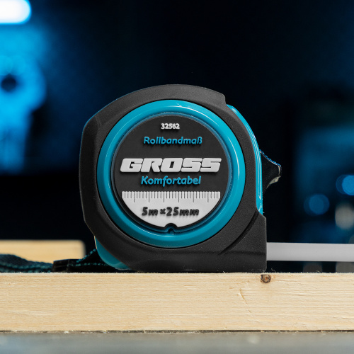Рулетка Komfortabel 5 м х 25 мм,обрезиненный корпус Gross по ценам производителя в Воронеже с доставкой по всей России