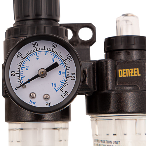 Блок подготовки воздуха регулятор-фильтр-лубрикатор FLR1500, 10 бар, 1500 л/мин, 1/4" Denzel по ценам производителя в Воронеже с доставкой по всей России