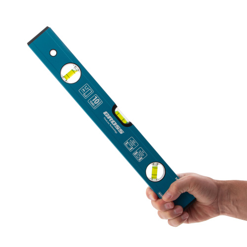 Уровень алюминиевый усиленный, 400 мм, 3 глазка Gross по ценам производителя в Воронеже с доставкой по всей России