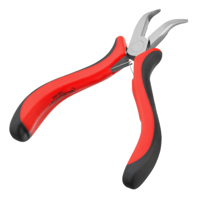 Длинногубцы изогнутые Mini, 130 мм, никелированные, авторазжим, двухкомпонентные рукоятки Matrix по ценам производителя в Воронеже с доставкой по всей России