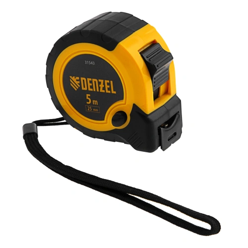 Рулетка 5м х 25мм, двухкомп. корпус, кнопка-пауза Denzel по ценам производителя в Воронеже с доставкой по всей России