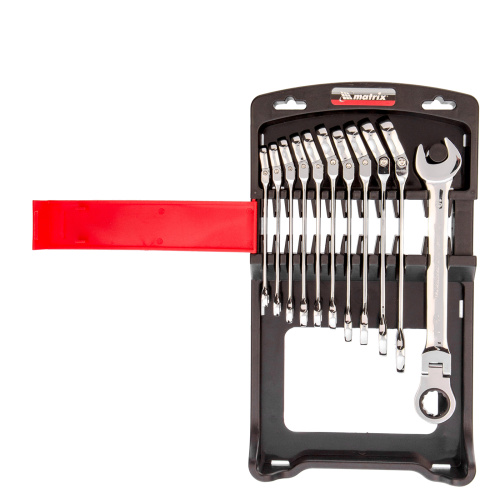 Набор ключей комбинированных, трещоточных шарнирных 11 шт. Matrix по ценам производителя в Воронеже с доставкой по всей России