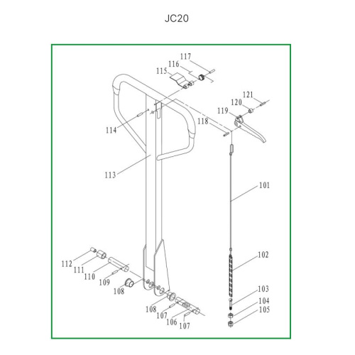 Ручка  в сборе для гидравлических тележек JC20 по ценам производителя в Воронеже с доставкой по всей России