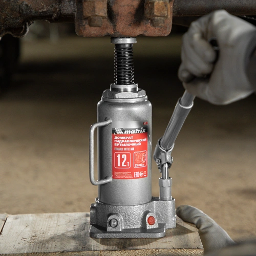 Домкрат гидравлический бутылочный, 12 т, высота подъема 230-465 мм Matrix по ценам производителя в Воронеже с доставкой по всей России