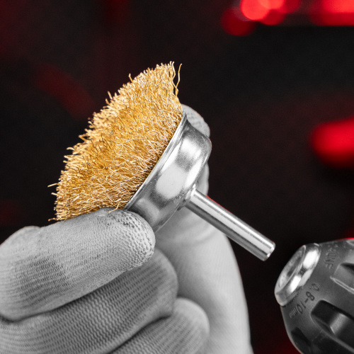 Набор щеток для дрели, 3 шт, 1 плоская, 50 мм, 2 "чашки", 25-50 мм, со шпильками Matrix по ценам производителя в Воронеже с доставкой по всей России