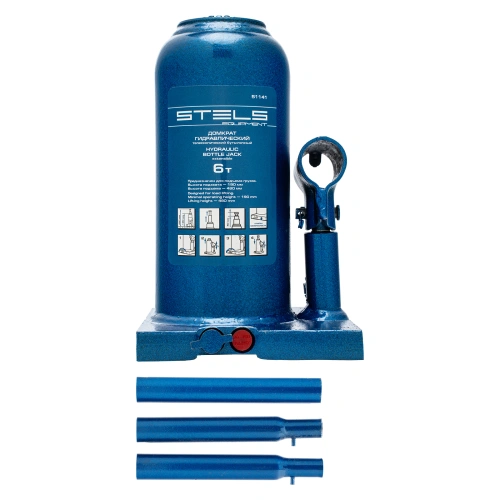 Домкрат гидравлический бутылочный телескопический, 6 т, h подъема 190-480 мм Stels по ценам производителя в Воронеже с доставкой по всей России