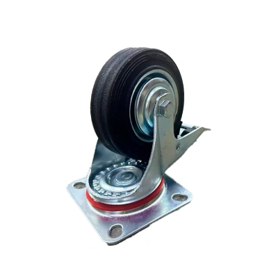 Колесо поворотное резина SCb 42 100 мм с тормозом (F) по ценам производителя в Воронеже с доставкой по всей России