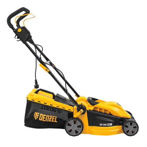 Газонокосилка электрическая GM-1600, 1600 Вт, ширина 36 см, 3 уровя, травосборник 35 л. Denzel по ценам производителя в Воронеже с доставкой по всей России
