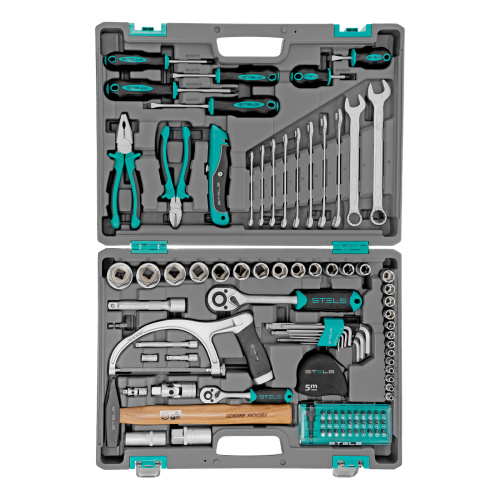 Набор инструментов, 1/2", 1/4", CrV, пластиковый кейс 98 предметов Stels по ценам производителя в Воронеже с доставкой по всей России