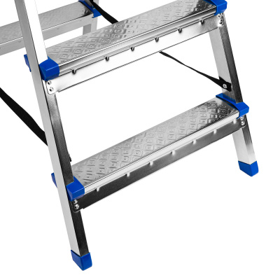 Стремянка двухсторонняя 4 ступени, сталь профиль, стальные ступени, Сибртех по ценам производителя в Воронеже с доставкой по всей России