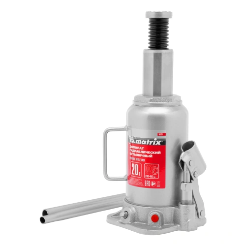 Домкрат гидравлический бутылочный, 20 т, высота подъема 242-452 мм Matrix по ценам производителя в Воронеже с доставкой по всей России