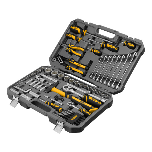 Набор инструментов, 1/2", 1/4", CrV, S2, пластиковый кейс, 84 предмета Denzel по ценам производителя в Воронеже с доставкой по всей России