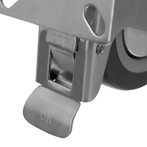 Колесо поворотное с тормозом D 100 мм, крепление  платформенное Сибртех по ценам производителя в Воронеже с доставкой по всей России