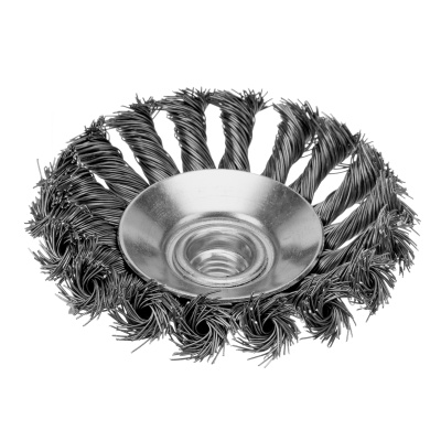 Щетка для УШМ, 100 мм, М14, "тарелка", крученая металлическая проволока Сибртех по ценам производителя в Воронеже с доставкой по всей России