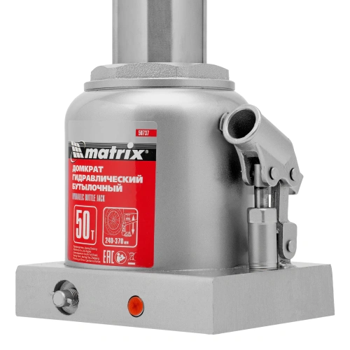 Домкрат гидравлический бутылочный, 50 т, высота подъема 240-370 мм Matrix по ценам производителя в Воронеже с доставкой по всей России