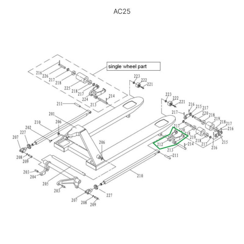 Рычаг силового блока для гидравлических тележек DF25 по ценам производителя в Воронеже с доставкой по всей России