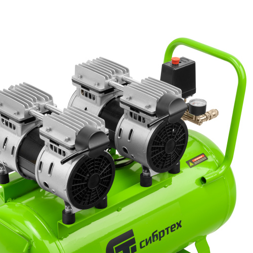 Компрессор безмаслянный малошумный МБ 2000/50, 2000 Вт, 50л, 300 л/мин Сибртех по ценам производителя в Воронеже с доставкой по всей России