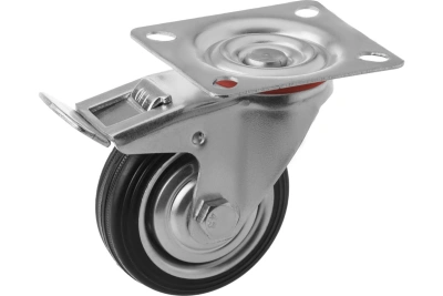 Колесо поворотное резина SCb 97 85 мм с тормозом (F) по ценам производителя в Воронеже с доставкой по всей России