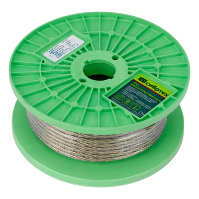 Трос металлополимерный прозрачный ПР-5.0, толщина 5.0 мм, катушка 50 метров Сибртех по ценам производителя в Воронеже с доставкой по всей России