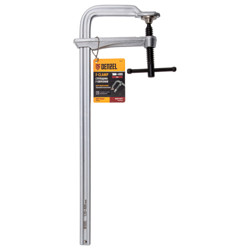 Струбцина F-образная, 120x400мм, кованая Denzel по ценам производителя в Воронеже с доставкой по всей России