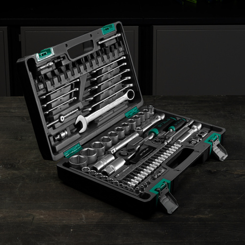 Набор инструментов, 1/2", 1/4", CrV, пластиковый кейс 82 предмета Stels по ценам производителя в Воронеже с доставкой по всей России