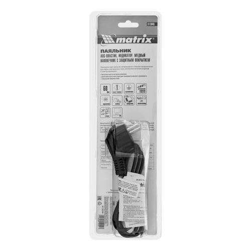 Паяльник, пластик ABS, класс защиты 1, индикатор, медный наконечник с долговечным покрытием, 220 В, 60 W Matrix по ценам производителя в Воронеже с доставкой по всей России