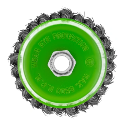 Щетка для УШМ, 100 мм, М14, "чашка", крученая металлическая проволока Сибртех по ценам производителя в Воронеже с доставкой по всей России