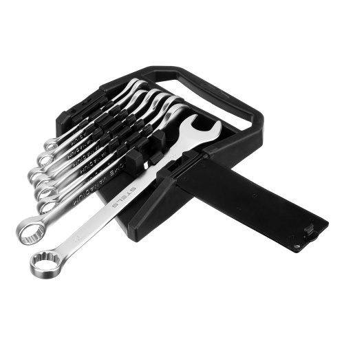 Набор ключей комбинированных, 8-19 мм, 8 шт, CrV, матовый хром Stels по ценам производителя в Воронеже с доставкой по всей России