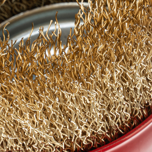 Щетка для УШМ, 75 мм, М14, "чашка", латунированная витая проволока Matrix по ценам производителя в Воронеже с доставкой по всей России