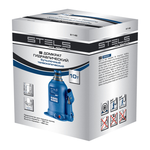 Домкрат гидравлический бутылочный телескопический, 10 т, подъем 180-450 мм Stels по ценам производителя в Воронеже с доставкой по всей России