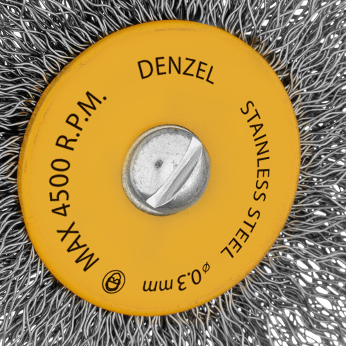 Набор щеток для дрели, 5 Плоских 25-38-50-63-75 мм, шпилька, нерж. вит. проволока Denzel по ценам производителя в Воронеже с доставкой по всей России