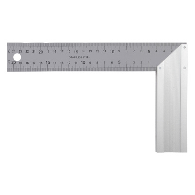 Угольник стальной 250 мм, нержавеющая сталь, градуировка, алюминиевое основание Denzel по ценам производителя в Воронеже с доставкой по всей России