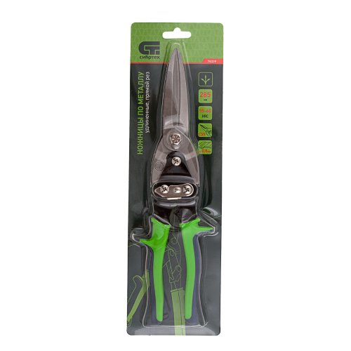 Ножницы по металлу, удлиненные, 285 мм, пряморежущие, двухкомпонентные обрезиненные рукоятки Сибртех по ценам производителя в Воронеже с доставкой по всей России