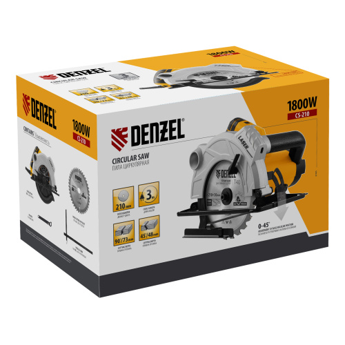 Пила циркулярная CS-210, 1800 Вт, 210 мм Denzel по ценам производителя в Воронеже с доставкой по всей России