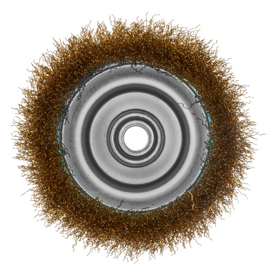 Щетка для УШМ, 125 мм, М14, "чашка", латунированная витая проволока Matrix по ценам производителя в Воронеже с доставкой по всей России