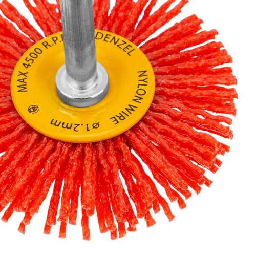 Щетка для дрели, 65 мм, Плоская, со шпилькой, нейлоновая щетина Denzel по ценам производителя в Воронеже с доставкой по всей России
