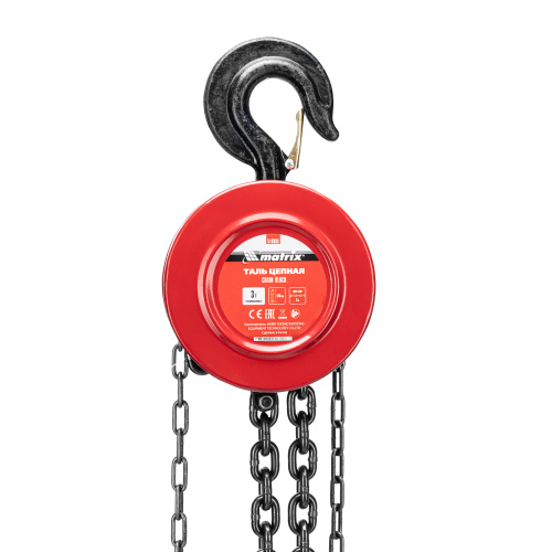 Таль цепная, 3 т, H подъема 3 м, расстояние между крюками 470 мм Matrix по ценам производителя в Воронеже с доставкой по всей России
