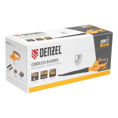 Воздуходувка аккумуляторная, AB-500, 60 м/с, 500 м3/ч, Li-Ion, 20 В Denzel по ценам производителя в Воронеже с доставкой по всей России