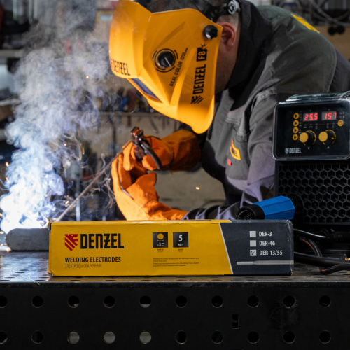 Электроды DER-13/55, диам. 3 мм, 5 кг, основное покрытие Denzel по ценам производителя в Воронеже с доставкой по всей России