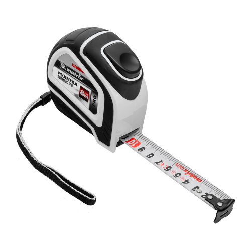 Рулетка Autostop,8 м х 25 мм,двухкомпонентный корпус,автоматическая фиксация,Pro Matrix по ценам производителя в Воронеже с доставкой по всей России