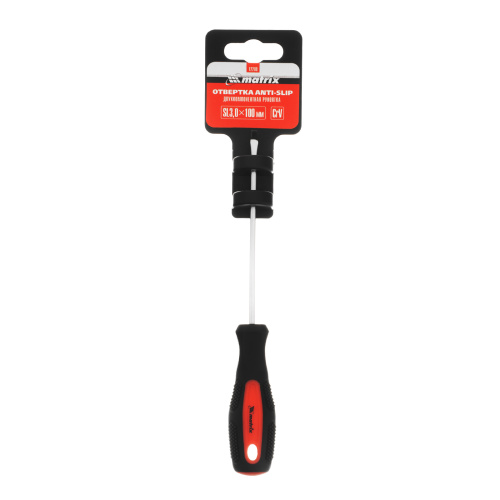 Отвертка Anti-Slip, SL3 х 100 мм, CrV, двухкомпонентная рукоятка Matrix по ценам производителя в Воронеже с доставкой по всей России
